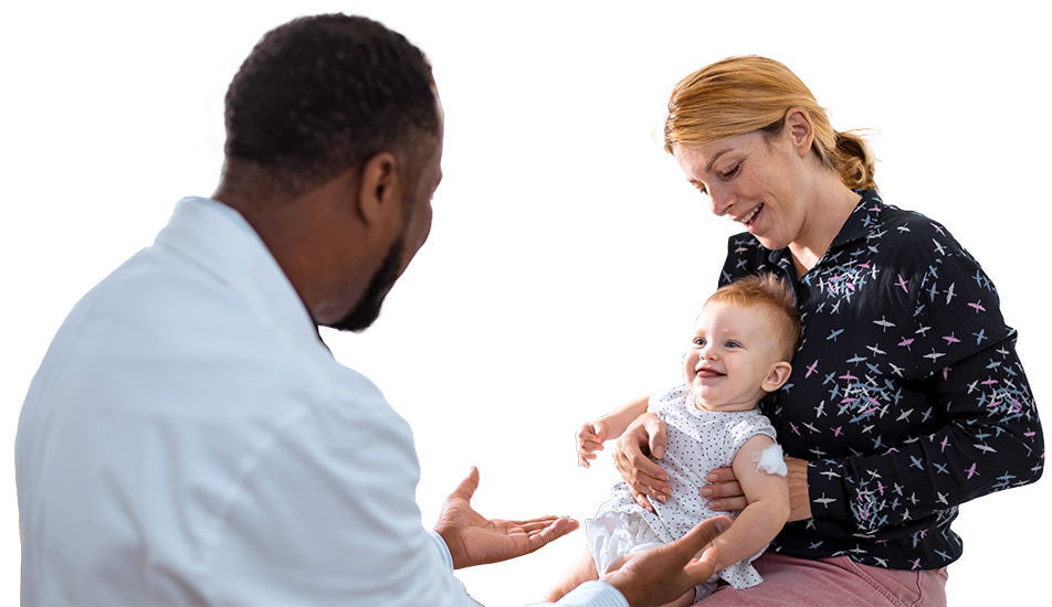 1-6-2-1FindCare Doctor talking to parent holding child
